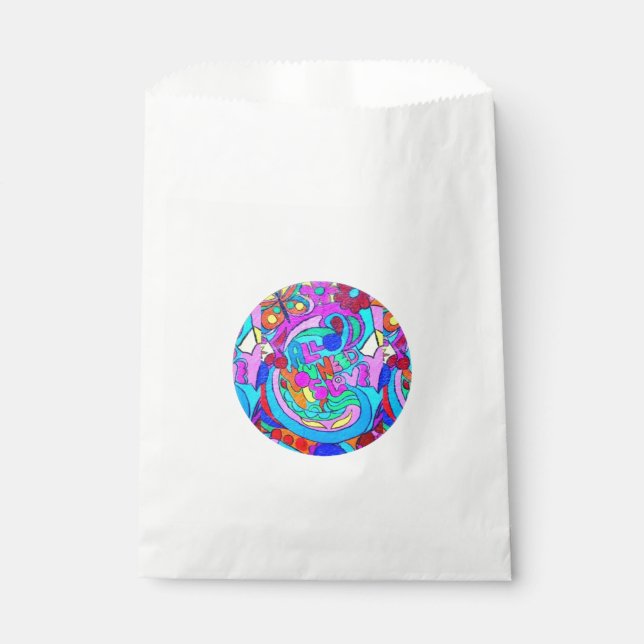 hippie groovy love circle favour bag (Front)