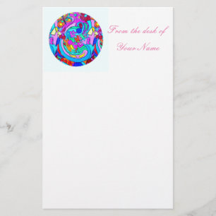 hippie groovy love circle stationery