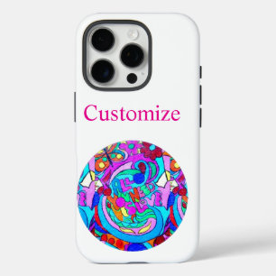 hippie groovy love circles iPhone 16 pro case
