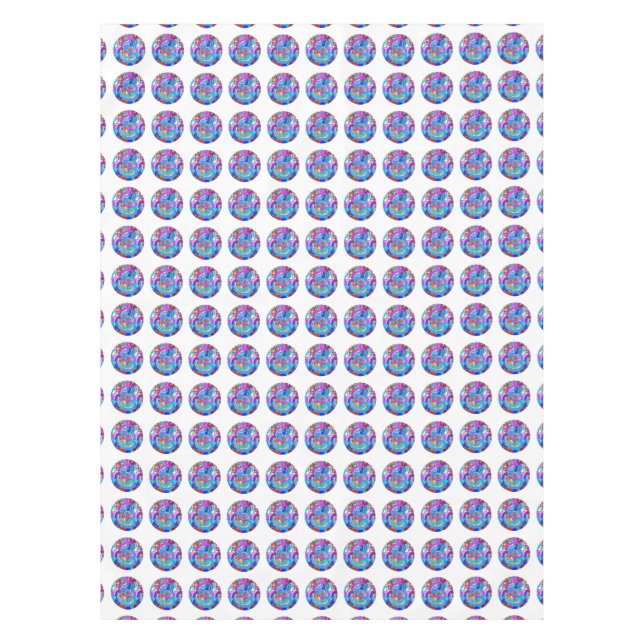 hippie groovy love circles tablecloth (Front)