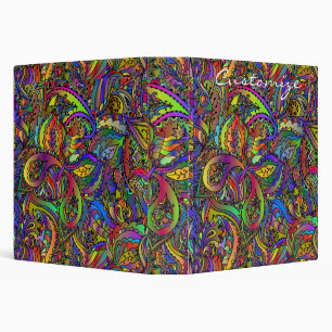 Hippie Groovy Psychedelic Design Thunder_Cove Binder