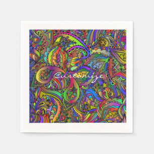 Hippie Groovy Psychedelic Design Thunder_Cove Napkin