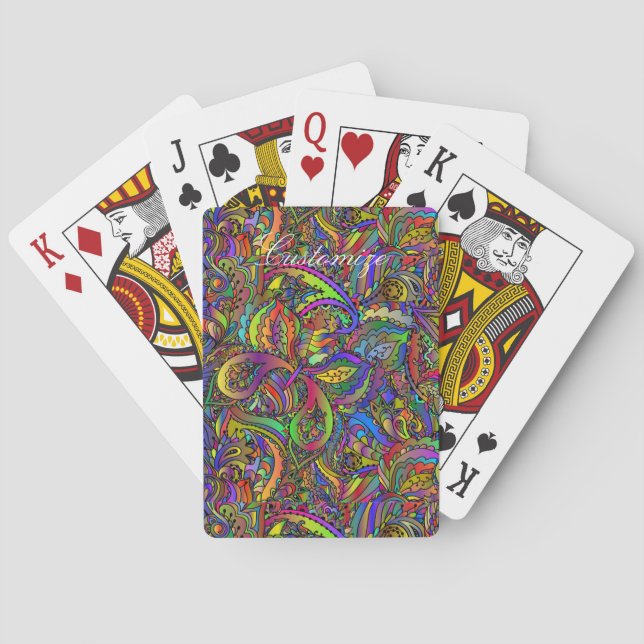 Hippie Groovy Psychedelic Design Thunder_Cove Playing Cards (Back)