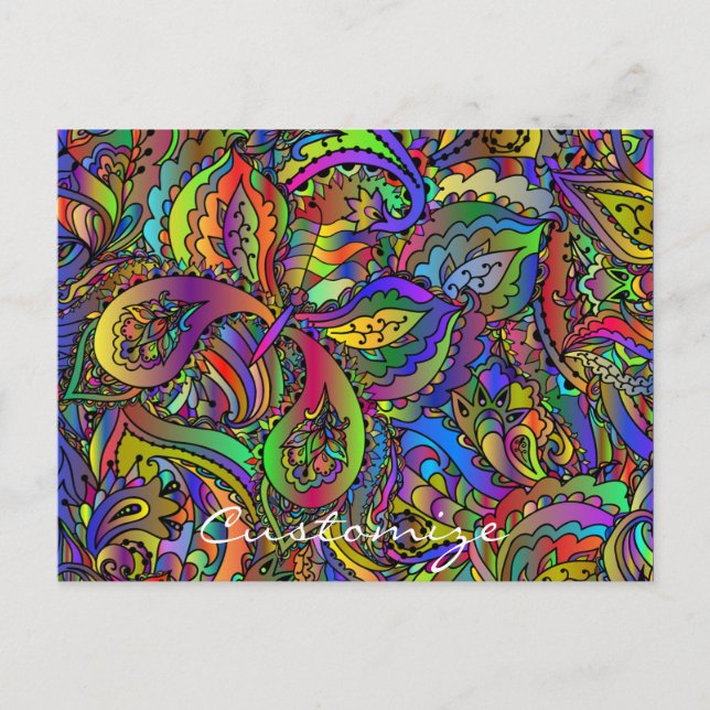 Hippie Groovy Psychedelic Design Thunder_Cove Postcard (Front)