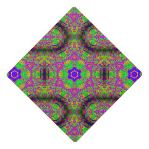 Hippie groovy psychedelic Thunder_Cove Graduation Cap Topper