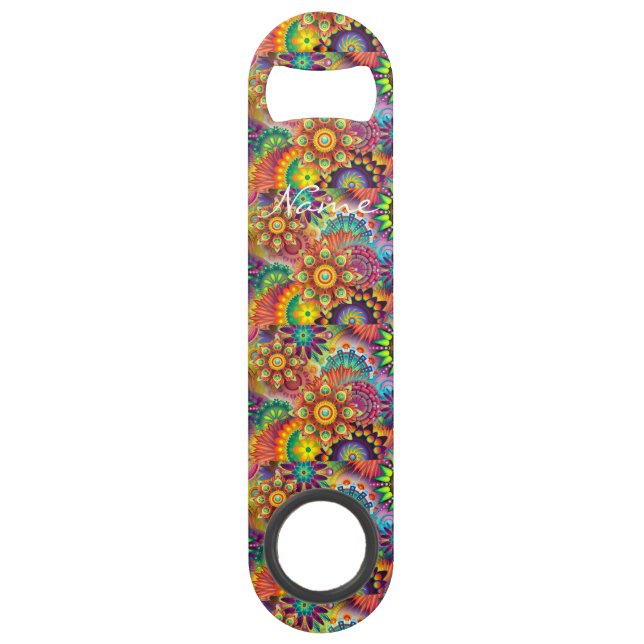 Hippie Groovy Techno Psychedelic Thunder_Cove Bar Key (Front)
