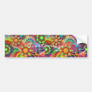 Hippie Groovy Techno Psychedelic Thunder_Cove Bumper Sticker