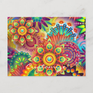 Hippie Groovy Techno Psychedelic Thunder_Cove Postcard