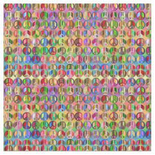 hippie groovyThunder_Cove peace symbols Fabric