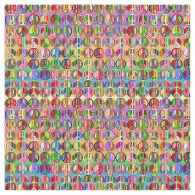 hippie groovyThunder_Cove peace symbols Fabric (Close Up)