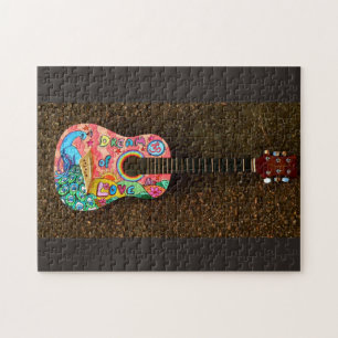 HIPPIE GUITAR ACCOUSTIQUE JIGSAW PUZZLE