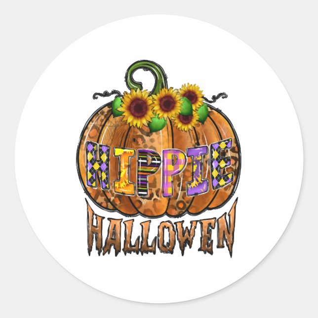 Hippie Halloween Classic Round Sticker (Front)