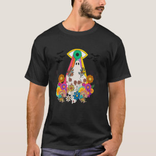 HIPPIE HALLOWEEN CUTE GHOST FLORAL SPOOKY GROOVY T T-Shirt