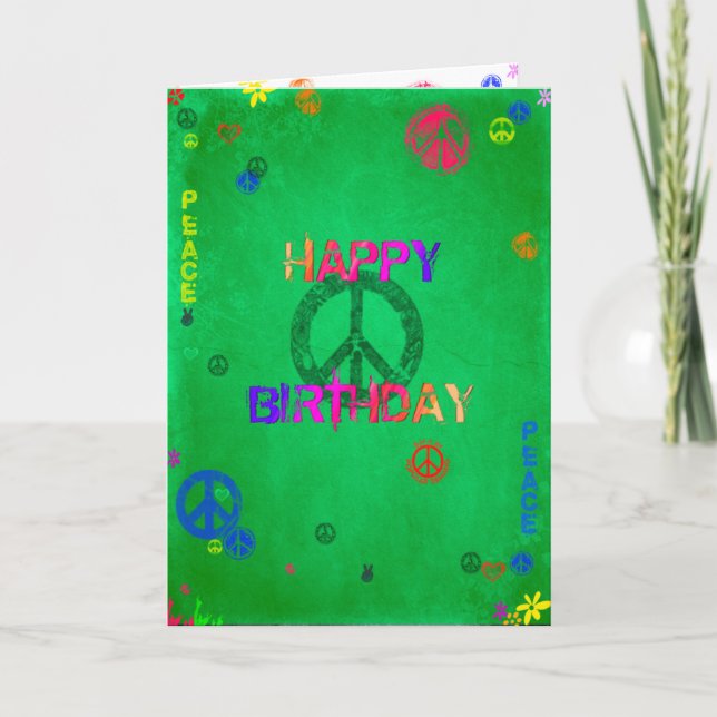 Hippie Happy Birthday Card (Front)