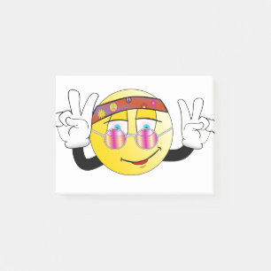 Hippie Happy Face with Peace Sign Post-it Notes