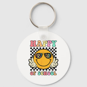 Hippie Happy First Day Of School For Teacher Kids Keychain