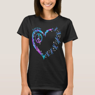 Hippie heart - dragonfly heart hippie colourful T-Shirt