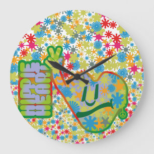 Hippie Heart ICON 2024 BY MASANSER Large Clock