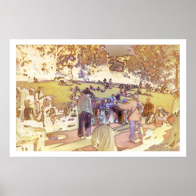 Hippie Hill (Yellow Sunrise) Poster (Front)