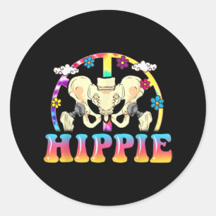 Hippie Hip Replacement Joint Surgery Funny Classic Round Sticker