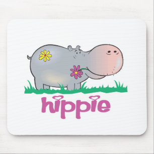 hippie hippo mouse pad