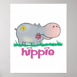 hippie hippo poster