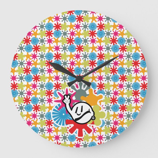 HIPPIE ICON lines ver 2023 BY MASANSER Large Clock (Front)