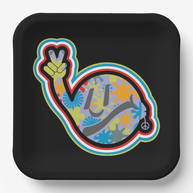 HIPPIE ICON lines ver 2023 BY MASANSER Paper Plate (Front)