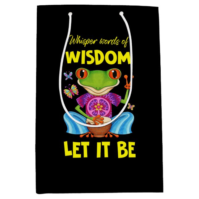 Hippie Let It Be Frog Medium Gift Bag (Front)