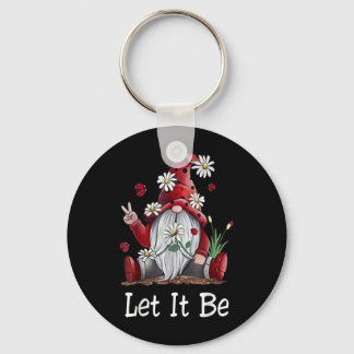 Hippie Let It Be Gnome Keychain