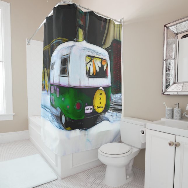 Hippie Life Is A Journey Just Go Retro Camper (In Situ)