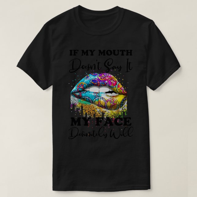 Hippie Lip  T-Shirt (Design Front)