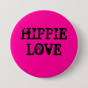 hippie love 3 inch round button
