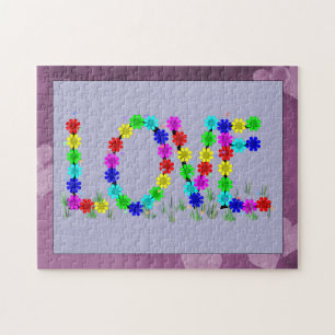 Hippie Love Flowers Jigsaw Puzzle