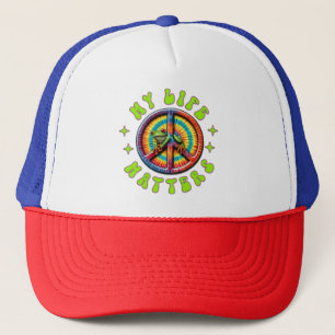 Hippie Love Peace Life Matters Custom  Trucker Hat