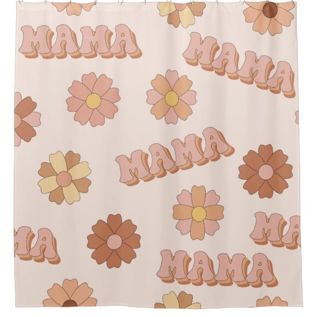 Hippie mama seamless pattern. Groovy background. M (Front)