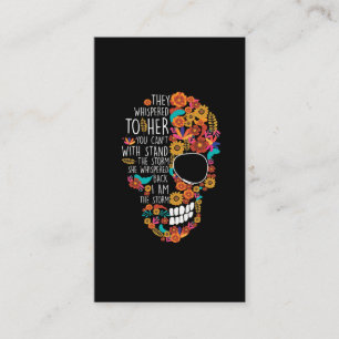 Hippie Mom Flower Sugar Skull Floral Business Card