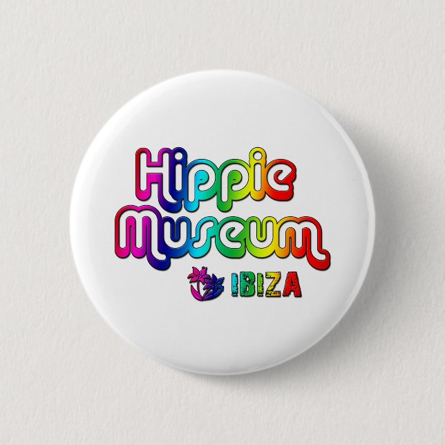 Hippie Museum Ibiza 2 Inch Round Button (Front)