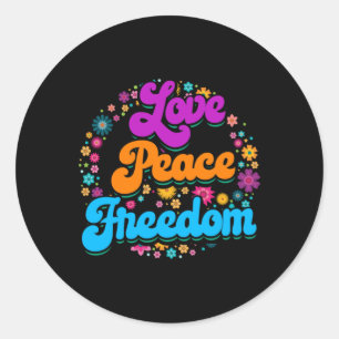 Hippie Namaste Peace Sign Peace Love Freedom Classic Round Sticker