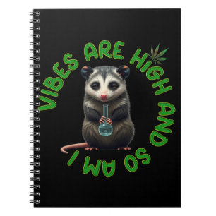 Hippie Opossum Stoned Vibes Funny Humour Cute  Notebook