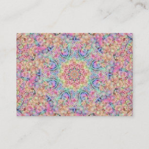 Hippie Pastel Colours Vintage Fractal Kaleidoscope Business Card