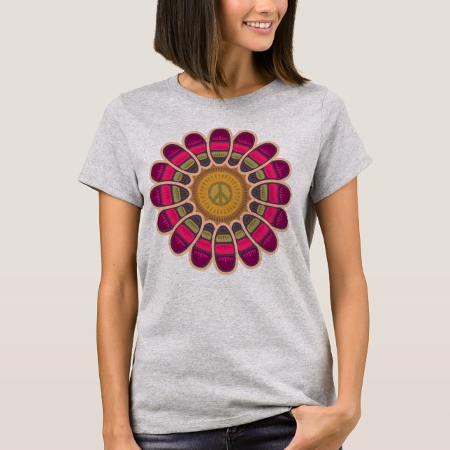 Hippie Peace Flower T-Shirt (Front)