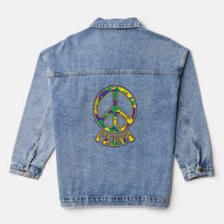 Hippie Peace Sign 60s 70s Denim Jacket