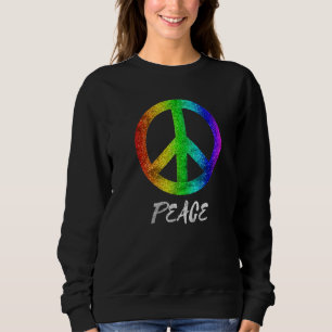 Hippie Peace Sign Colourful Peace Symbol Freedom Sweatshirt