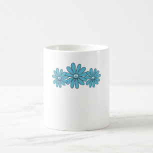 Hippie Peace Sign Flower Aqua Coffee Mug