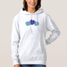 Hippie Peace Sign Flower Power Purple Aqua