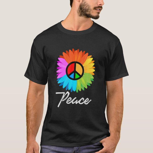 Hippie Peace Sign Symbol Love Hope Gift Peace T-Shirt (Front)