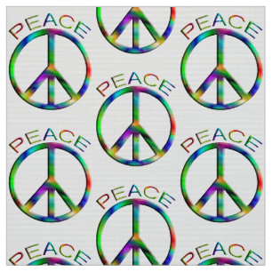 Hippie Peace Sign Tie-Dye Fabric