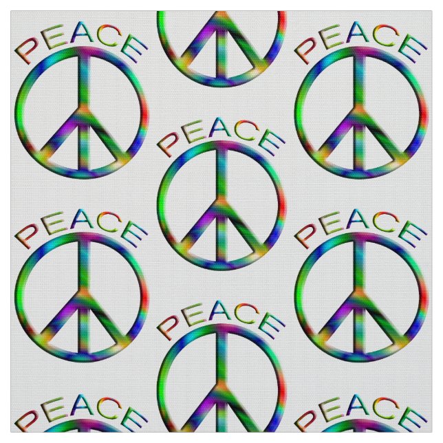Hippie Peace Sign Tie-Dye Fabric (Swatch)