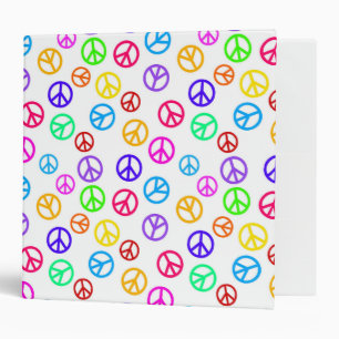 Hippie Peace Signs   Retro Style Binder
